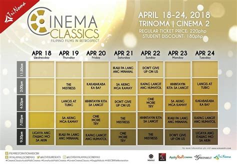 trinoma cinema schedule today.